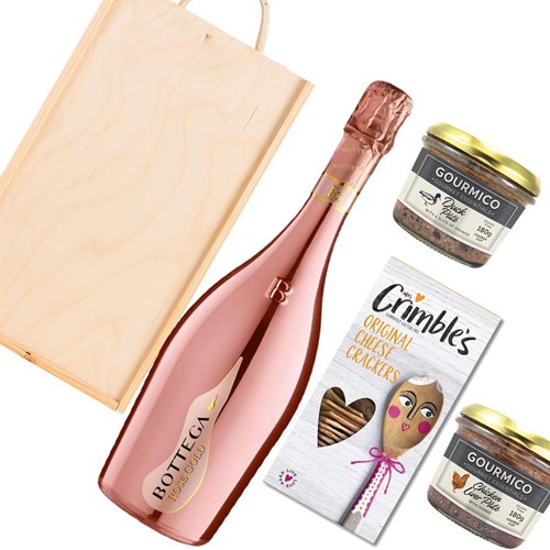 Bottega Gold Rose Sparkling 75cl And Pate Gift Box